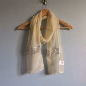 4 for $20//Cream Sequinned Scarf